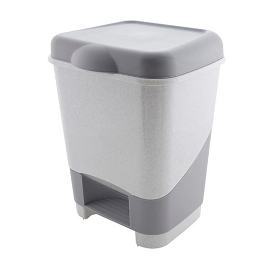 Контейнер для мусора пластик, 20 л, квадратный, педаль, в ассортименте, Полимербыт, С428