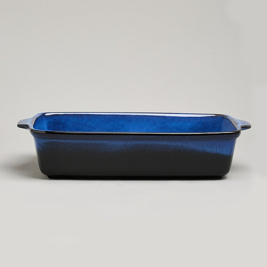 Форма для запекания керамика, 18х32х7 см, 2 л, прямоугольная, Agness, Reactive Blue, 780-130