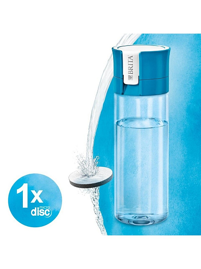 Фильтр-бутылка Brita, Fill&Go Vital, для холодной воды, 1 ступ, 0.6 л, синий, 1021529