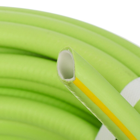 Шланг поливочный, 12 '', внутренний d12 мм, 25 м, 3 слоя, Aqwavim, ТЭП, с желтой полоской, зеленый