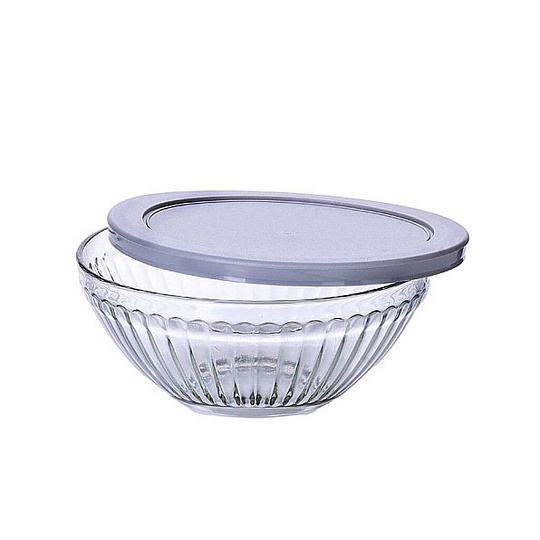 Салатник стекло, круглый, 5 шт, 18х10х18 см, 0.9, 0.61, 0.35, 0.22, 0.15 л, с крышкой, подарочная упаковка, Loraine, 29 995, прозрачный