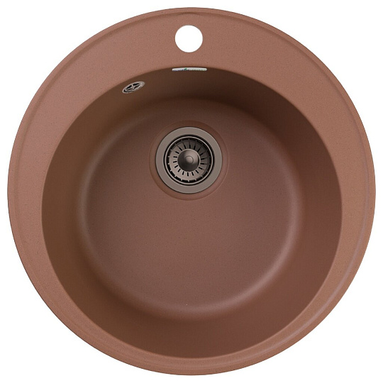 Мойка кухонная врезная, GranFest, Quarz, кварцевый песок, 479 мм, без сифона, терракот, GF-Z08