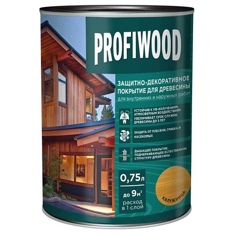 Пропитка Profiwood, для дерева, защитно-декоративная, калужница, 0.7 кг