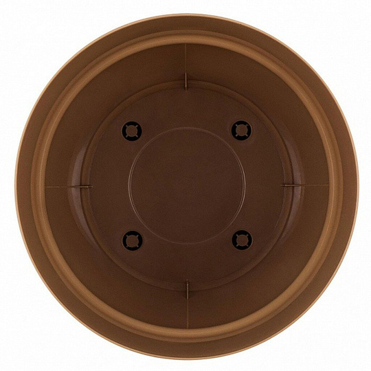 Горшок для цветов пластик, 4 л, 20 см, универсальный, молочный шоколад, InGreen, Villa de Fiori, IG660210047