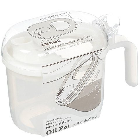 Кувшин для масла, соуса пластик, 0.3 л, с крышкой, Yamada, Oil Pot, 527W, прозрачный