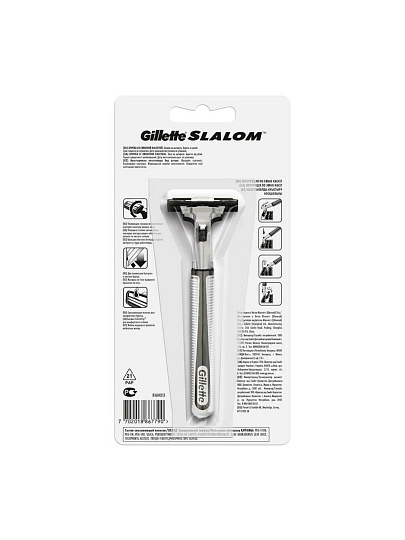 Станок для бритья Gillette, Slalom Plus, для мужчин, 2 лезвия, 1 сменная кассета