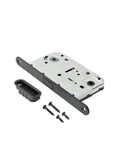 Защелка врезная, Code Deco, 5300-MC-WC-BLM, 31294, язычок пластиковый, с фиксатором, черная