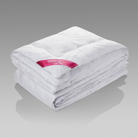 Одеяло евро, 200х220 см, Лебяжий искусственный пух, 150 г/м2, облегченное, чехол 100% хлопок, кант, Verossa