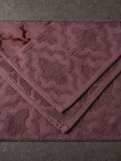 Плед евро, 220х240 см, подарочная коробка, жаккард, 100% хлопок, Karteks, Venesia 15, фиолетовый