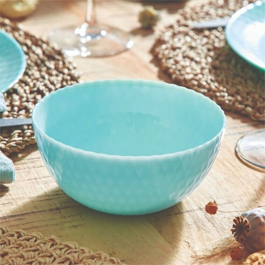 Салатник стеклокерамика, круглый, 13х5.8 см, Pampille Turquoise, Luminarc, Q4653, бирюзовый
