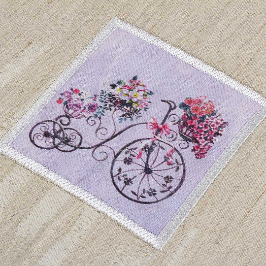 Полотенце кухонное махровое, 42х42 см, 180 г/м2, 50% лен, 50% хлопок, Dinosti, Корзина цветов, Россия