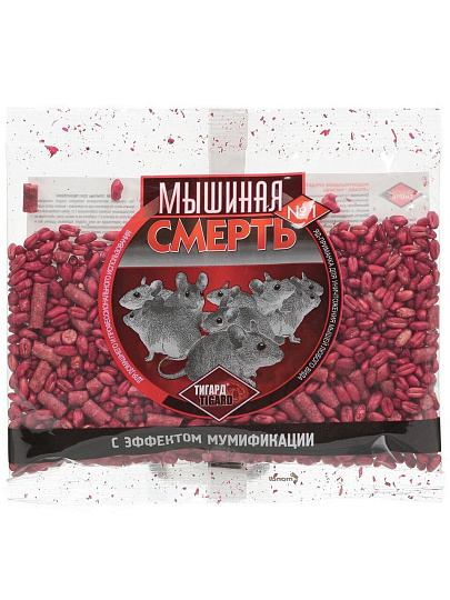 Родентицид Мышиная смерть, от грызунов, зерно, 100 г