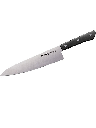 Нож кухонный Samura, Harakiri, шеф-нож, нержавеющая сталь, 20.8 см, рукоятка пластик, SHR-0085B/K