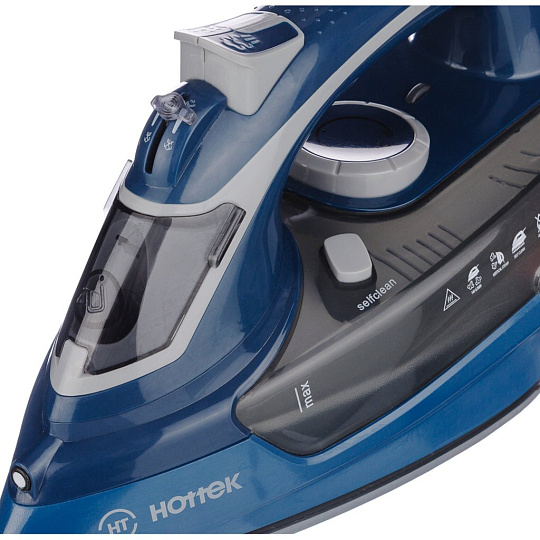 Утюг с керамическим покрытием, 2,4 кВт, синий, Hottek HT-955-008