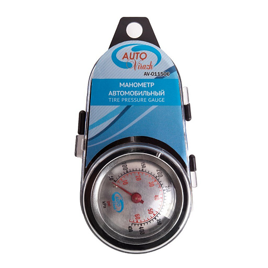 Манометр Autovirazh, AV-011506, 60 атм, металл, шинный, в пластиковом футляре