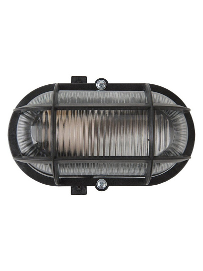 Светильник General Lighting Systems, НБП 02-60-004.03 "ЕВРО", 60 Вт, E27, на 1 лампочку, IP65, 18.6х12.6х11.2 см, с решеткой, черный, 437833