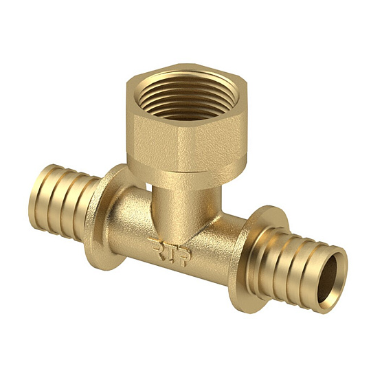 Тройник диаметр 20х1/2'', внутренняя резьба, латунь, РосТурПласт