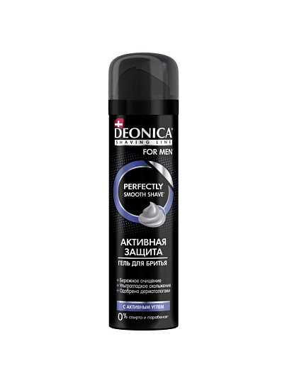 Гель для бритья, Deonica, For Men, Активная защита с черным углем, 200 мл, 46 50056 49928 8