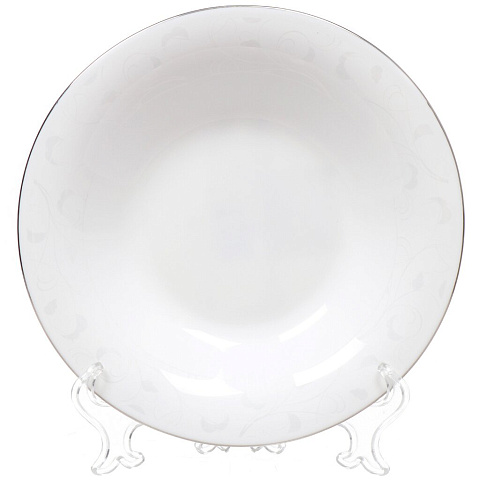 Тарелка суповая, стеклокерамика, 22 см, круглая, Шалер, Daniks, LFSP-85 SILVER