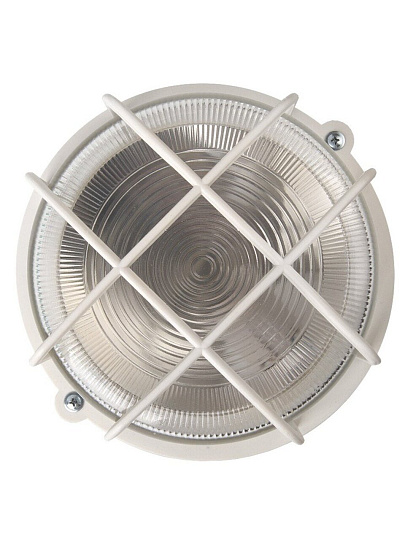 Светильник General Lighting Systems, НПП 03-100-005.04, 100 Вт, E27, на 1 лампочку, IP54, 21.2х21.2х10.4 см, с решеткой, белый, 437849