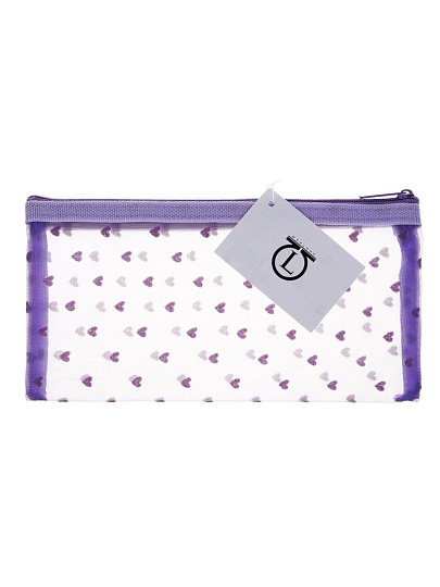 Косметичка 20х10 см, сетка, 100% полиэстер, ЮниLook, 327-336, прямоугольная, застежка молния, в ассортименте