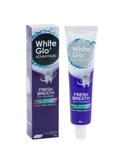 Зубная паста White Glo, Свежее дыхание, 80 г, отбеливающая