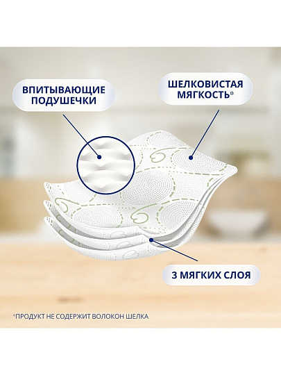 Туалетная бумага Zewa, Deluxe Ромашка, 3 слоя, 4 шт, 17 м, с втулкой, белая