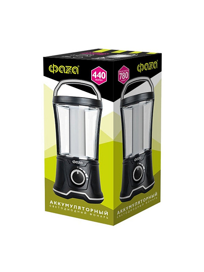 Фонарь кемпинговый, встроенный аккумулятор, ФАZА, AccuF5-L20W-bk, зарядка от сети 220 В, ABS-пластик, черный, аккумуляторный, 5015869