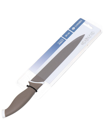 Нож кухонный Daniks, Амут, для мяса, нержавеющая сталь, 20 см, рукоятка soft-touch, JA20201785-2