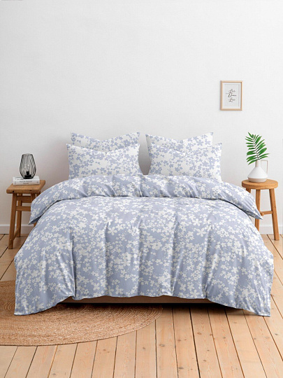 Постельное белье 2-спальное, простыня 200х215 см, 2 наволочки 70х70 см, пододеяльник 175х215 см, Майская ночь, бязь, Мини