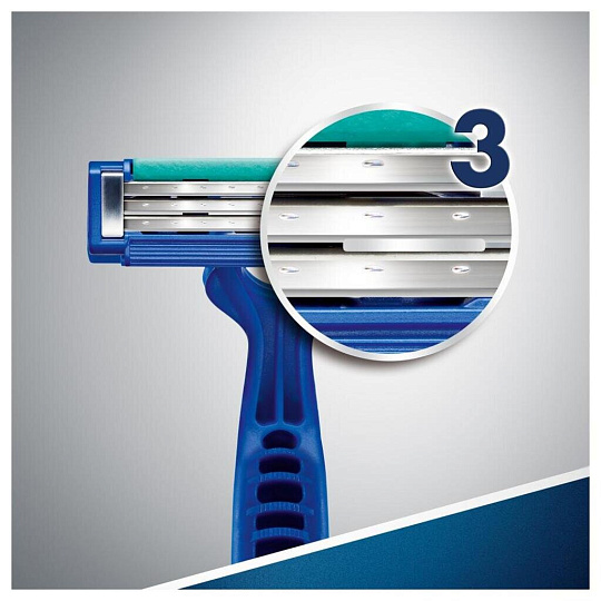 Станок для бритья Gillette, Blue Simple3, для мужчин, 3 лезвия, 4 шт, одноразовые, BLI-81631554