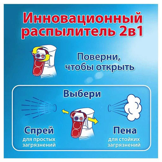 Средство для окон и зеркал Клин, Яблоко, 500 мл