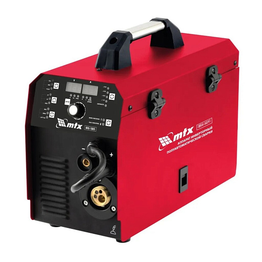 Сварочный аппарат инверторный, MTX, MIG-180S, 5.5 кВт, 180 А, электрод, полуавтоматическая сварка, дуговой, ПВ 60 %