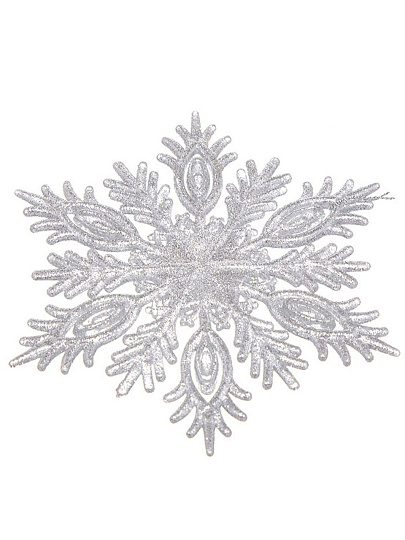 Елочное украшение Снежинка, серебро, 12.5х0.3х12.5 см, пластик, SYYKLA-1919116