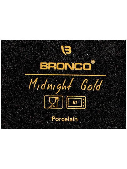 Блюдо для запекания фарфор, 15х25х5 см, 0.9 л, прямоугольное, Bronco, Midnight gold, 42-378