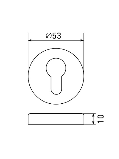 Накладка цилиндровая, Стандарт, 0200 SS Inox, нержавеющая сталь, 14 876