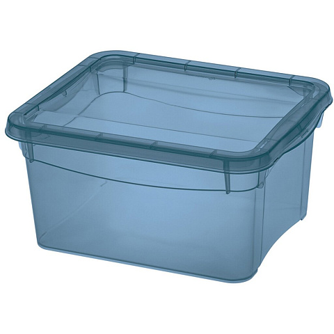 Ящик хозяйственный универсальный, 2 л, 19х15.7х9 см, с крышкой, синий, Бытпласт, Колор-стайл, С1249517