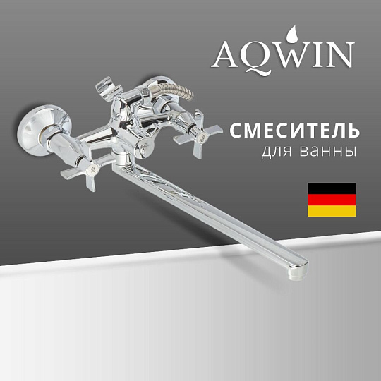 Смеситель для ванны, Aqwin, с кран-буксой, хром, A23315