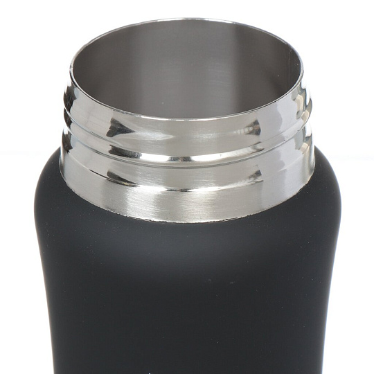 Термобутылка нержавеющая сталь, 0.5 л, узкая горловина, Daniks, колба нержавеющая сталь, для спорта, черная, SL-50YE-419C