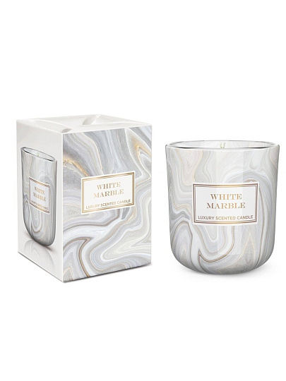 Свеча ароматизированная, 8х9 см, в стакане, в ассортименте, Bartek Candles, Мрамор