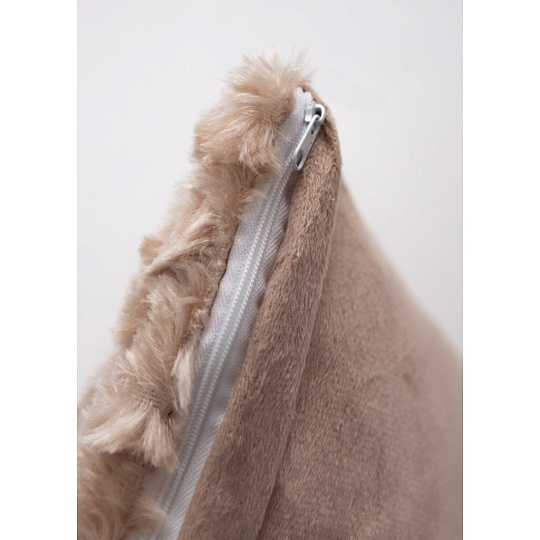 Наволочка декоративная Buenas Noches, Пузырьки, искусственный мех, 100% полиэстер, 48х48 см, бежевая, 78546