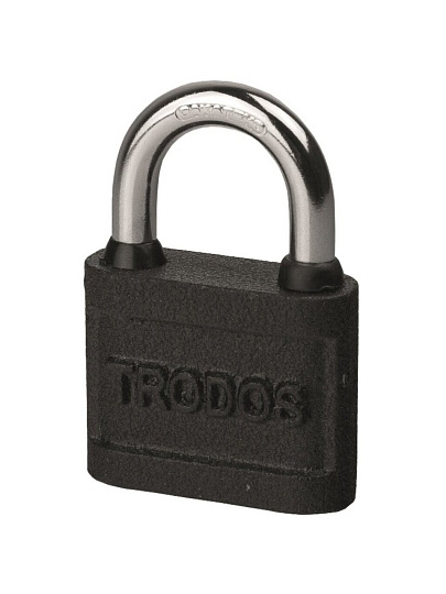 Замок навесной Trodos, BC-HG45-60, 210 052, блистер, цилиндровый, черный, 3 ключа