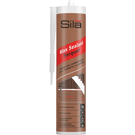 Герметик акриловый, для паркета, SilaPro, Max Sealant, 290 мл, махагон