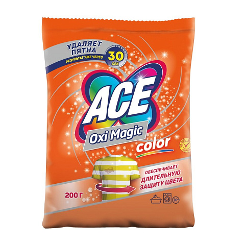 Отбеливатель Ace, Oxi Magic Color, 200 г, порошок, для цветного белья, кислородный, 80226074