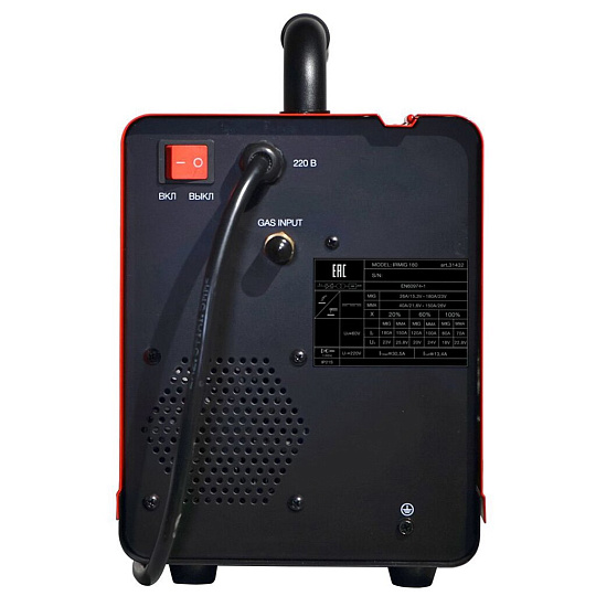 Сварочный аппарат инверторный, Fubag, Irmig 180, 5.1 кВт, 180 А, проволока, полуавтоматическая сварка, + горелка FB 250