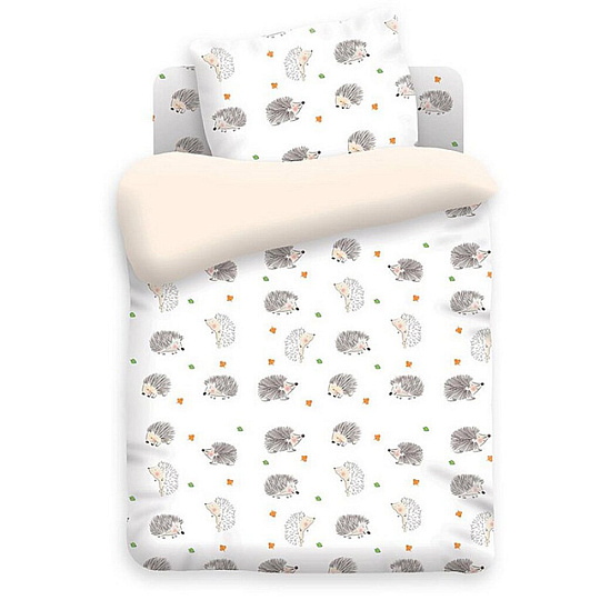 Постельное белье детское бязь (простыня 150х110 см, наволочка 40х60 см, пододеяльник 147х112 см) Непоседа Ёжики 370585