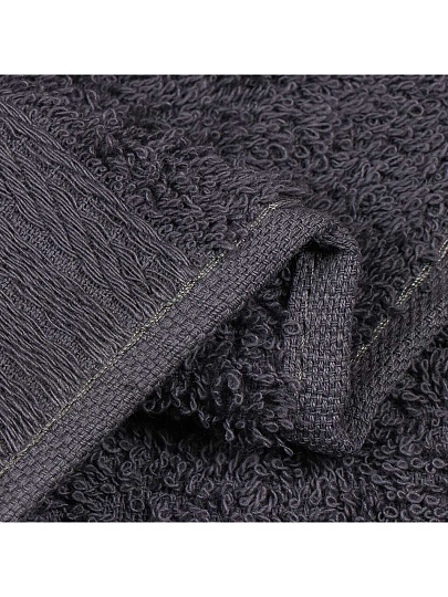 Полотенце банное 50х90 см, 100% хлопок, 375 г/м2, жаккардовый бордюр, Вышневолоцкий текстиль, графит, 615, Россия