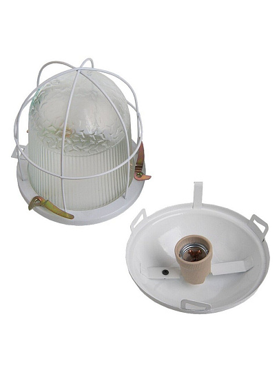Светильник General Lighting Systems, НСП 02-100-002.01, 100 Вт, E27, на 1 лампочку, IP54, 24.6х24.6х17.2 см, с решеткой, 437822