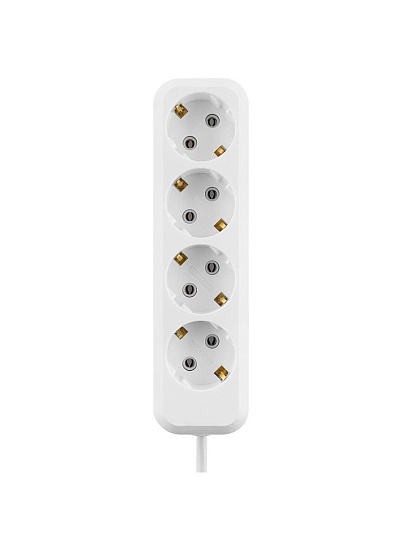 Удлинитель 4 гнезда, 7 м, с заземлением, 10 А, 2300 Вт, белый, TDM Electric, Народный, SQ1303-1048