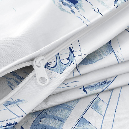 Постельное белье 2-сп, пр220х240, 2н50х70, п180х215, Verossa, сатин, Regatta blue